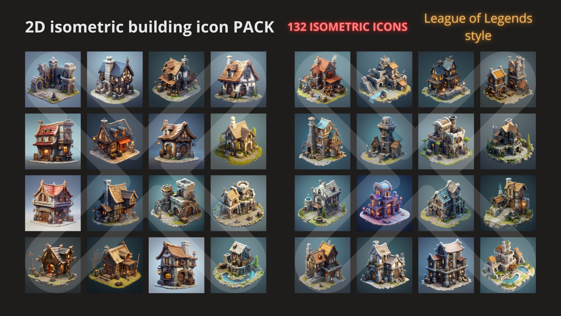 ArtStation - 2D Isometric RPG LOL styled Building Pack | Game Assets