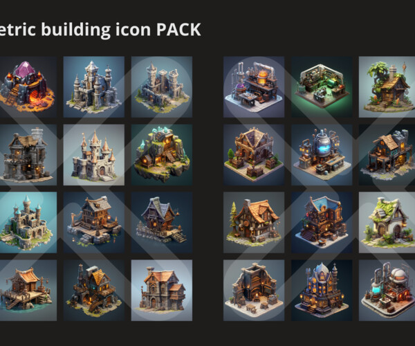 ArtStation - 2D Isometric RPG LOL styled Building Pack | Game Assets