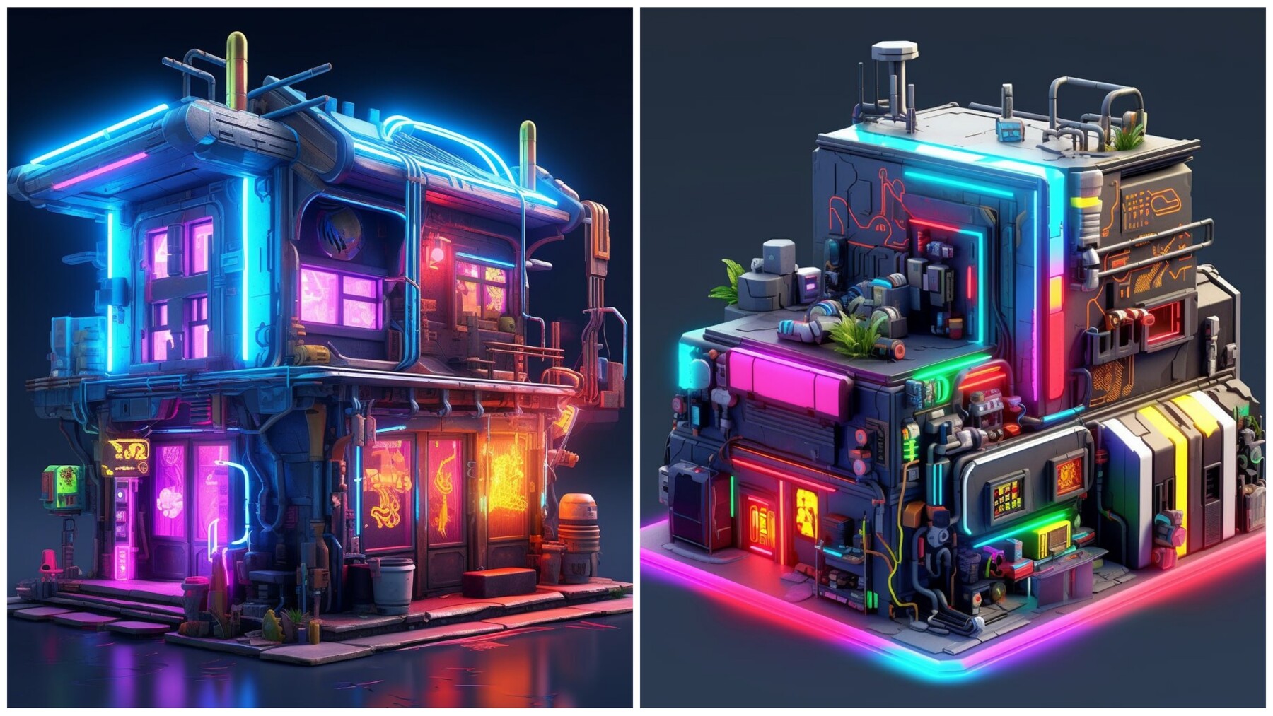 ArtStation 230 Stylized Cyberpunk House Artworks   File 