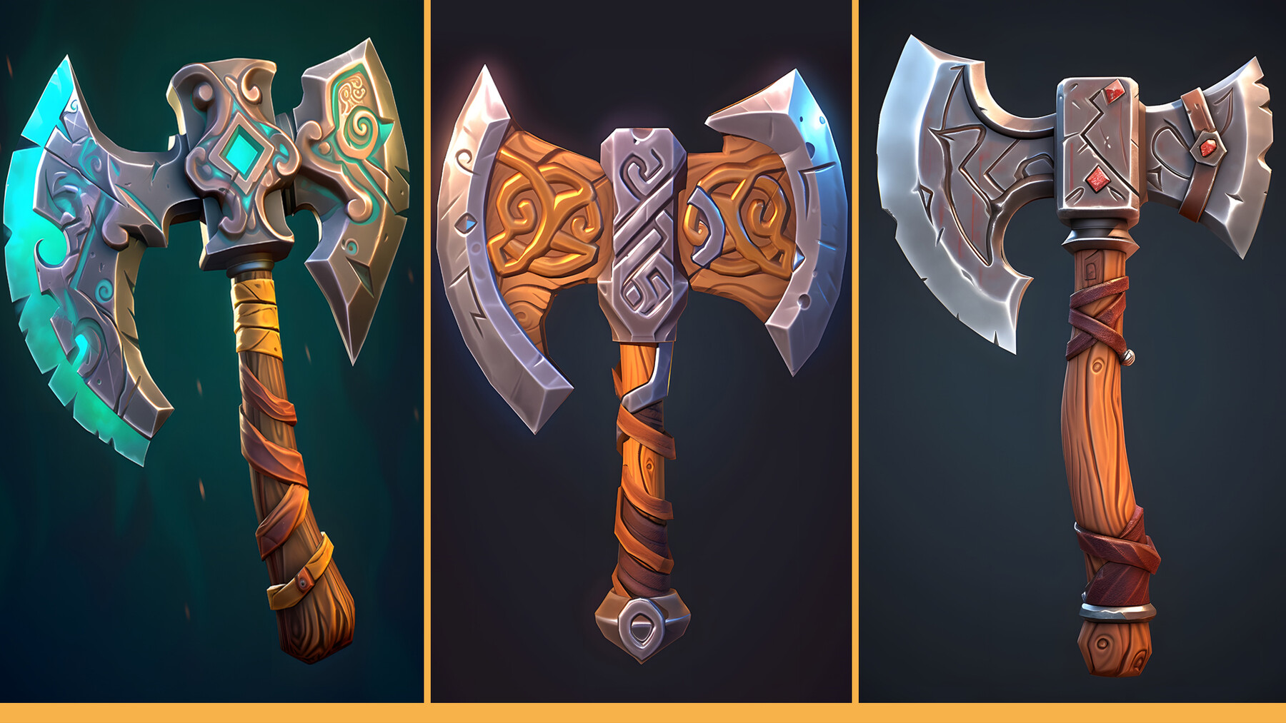 Artstation 202 Stylized Axe Vol 28 Artworks