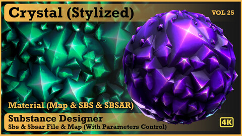 Crystal Stylized material - VOL 25 - Maps & SBS & Sbsar