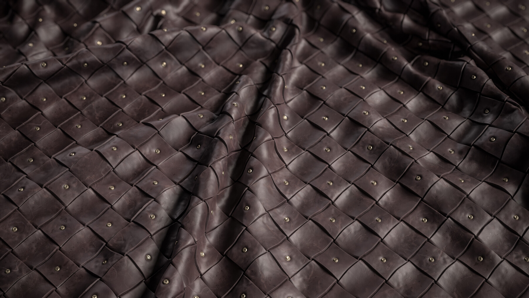 Quilted Black Leather PBR Texture