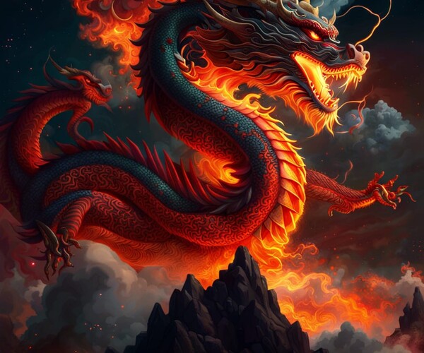 ArtStation - Fire dragon in the sky | Artworks