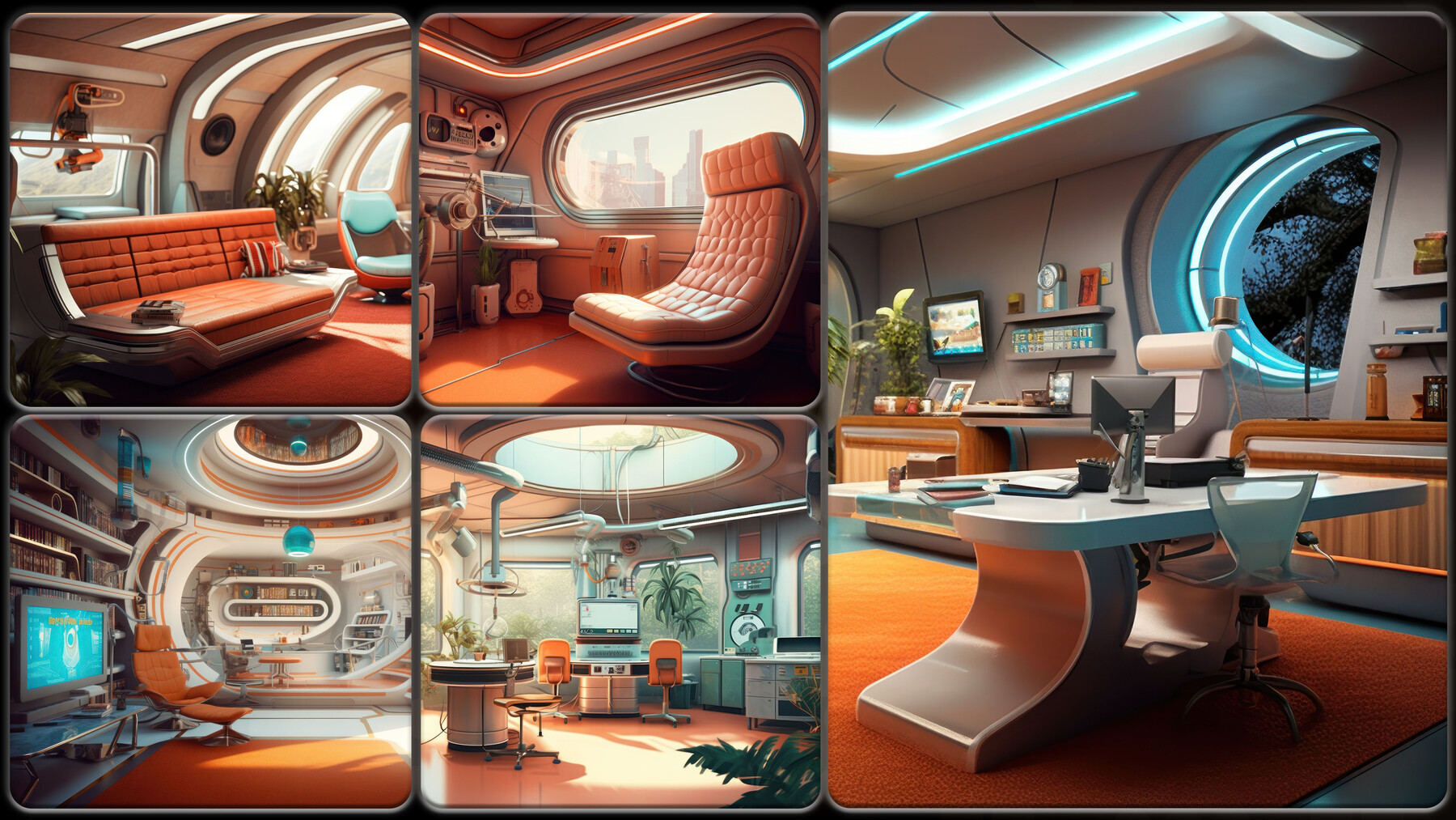 ArtStation - 230 Retro-Futurism Environment - Interior Reference Pack ...