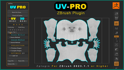 UV-Pro Mastering UV Unwrapping - Zplugin for ZBrush 2023.1.1 or higher