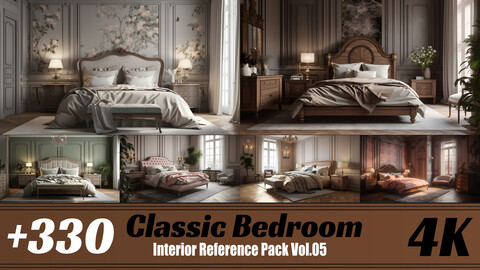 +330 Classic bedroom | 4K | Interior Reference Pack Vol.05