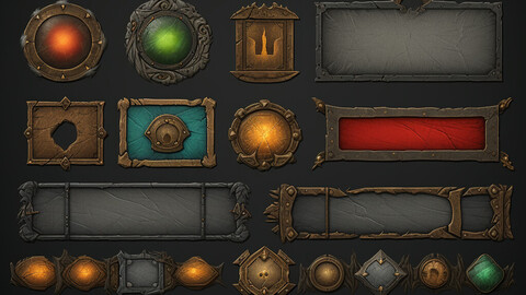 Fantasy UI 2d gui Unity Asset