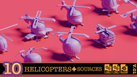 10 Lowpoly Helicopter