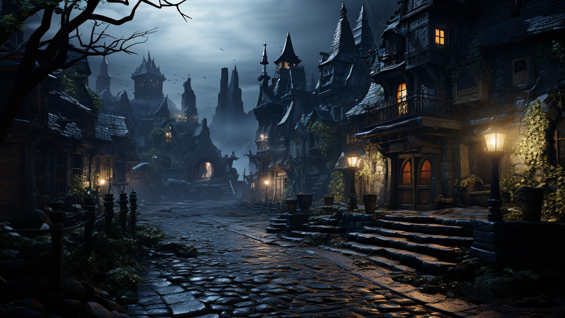 ArtStation - Gothic Dark Fantasy Town | Artworks
