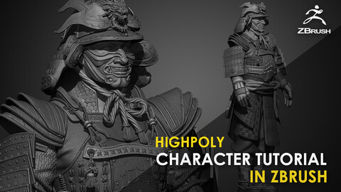 Samurai Character Sculpting Tutorial in Zbrush 2019 Highpoly