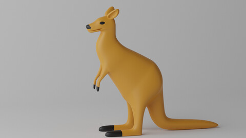 Cartoon Cute Kangaroo 3D model