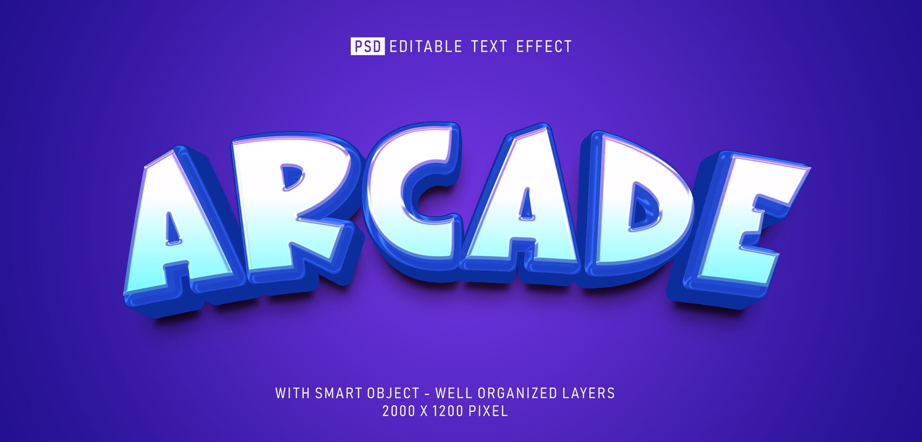 ArtStation - 3D Arcade PSD fully editable text effect. Layer style PSD ...