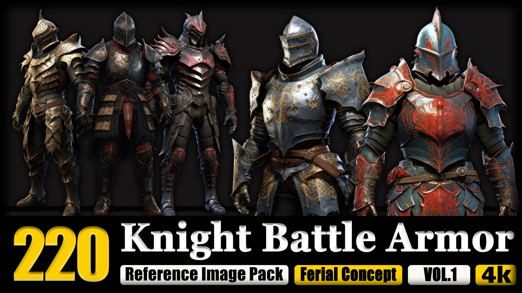 ArtStation - 220 Knight Battle Armor Reference Image Pack v.1 | Artworks