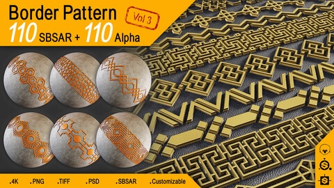 110 Border Pattern + Alpha (4K) Vol 3