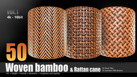 Woven bamboo & rattan cane texture