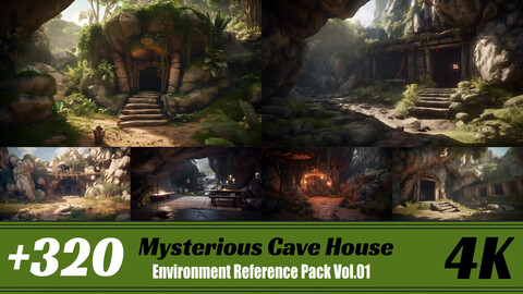 +320 Mysterious Cave House | 4K | Environment Reference Pack Vol.01