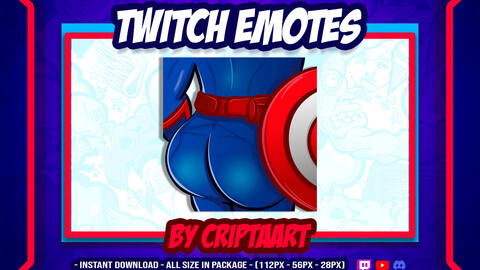 Twitch Emote | Booty | Captain America Emote | Avengers | Stream Emote