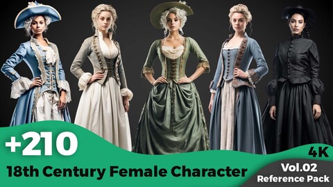 +210 - 18th Century Female Character Concept (4k)