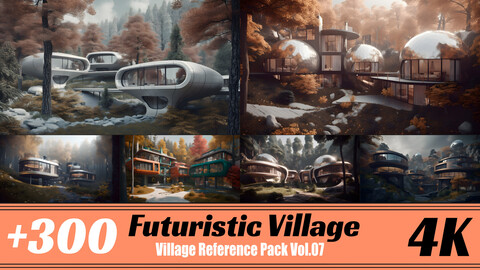 +300 Futuristic Village | 4K | Village Reference Pack Vol.07