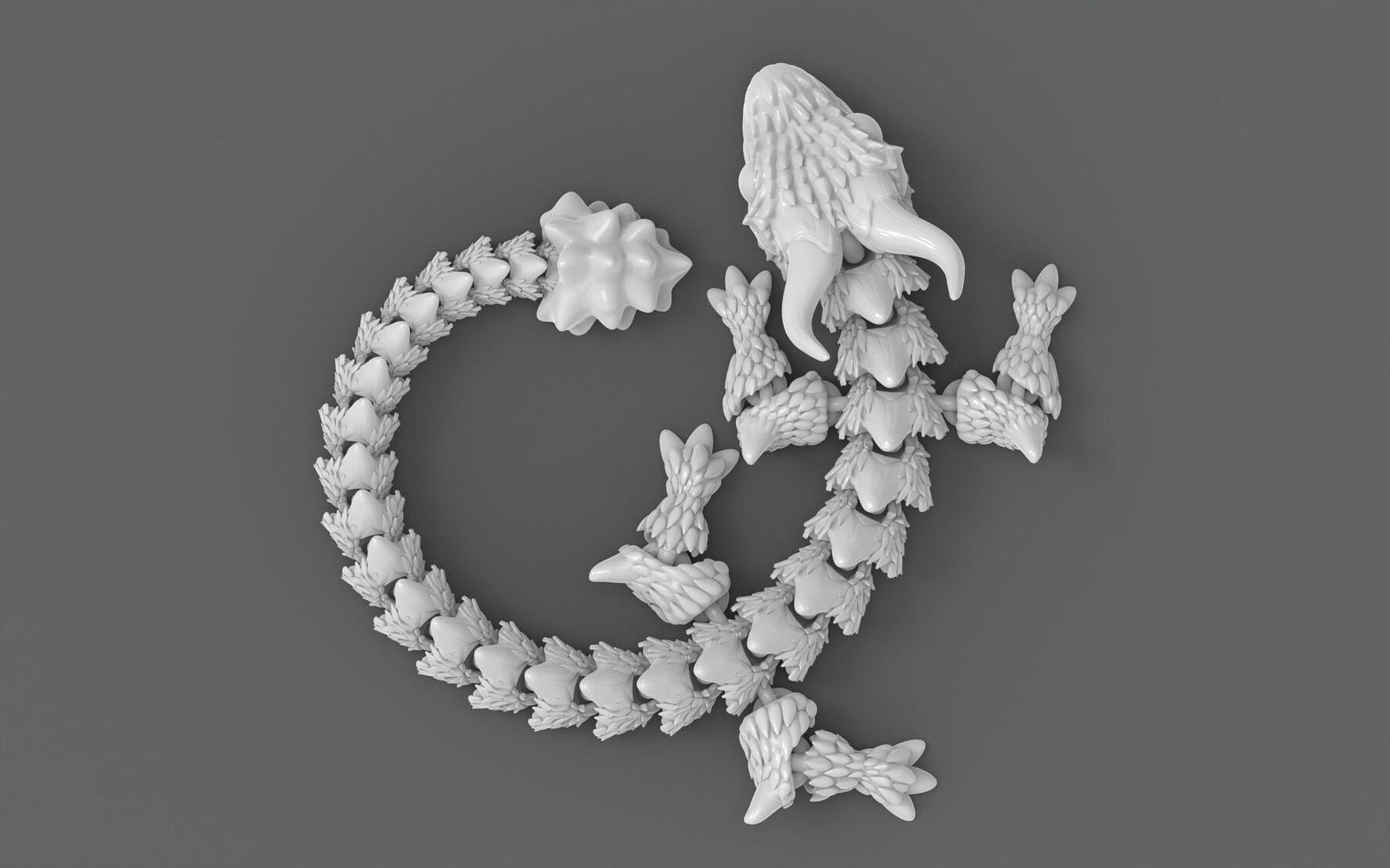 STL file Articulated Dragon - Kaido One Piece 🐉・3D printable