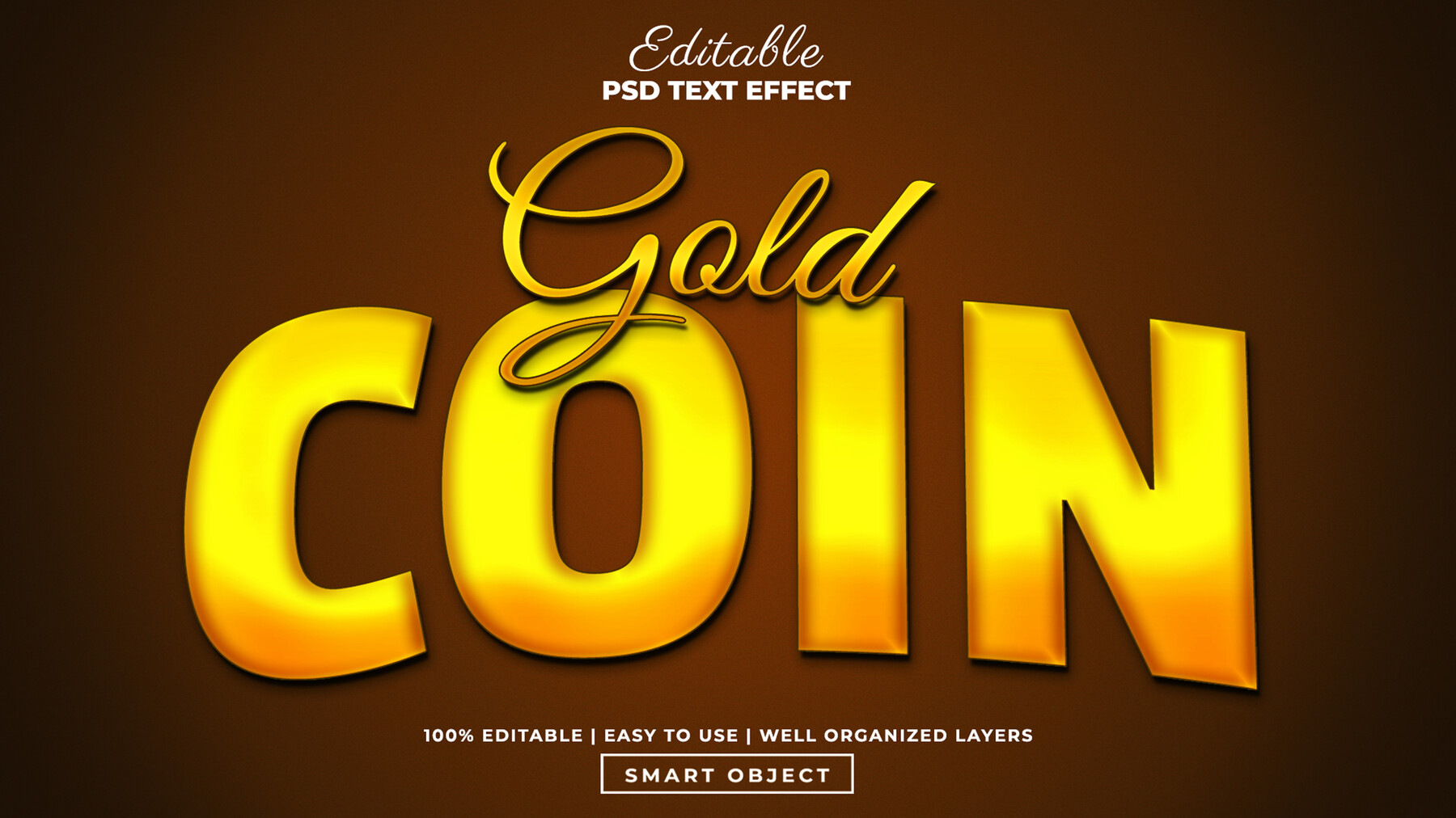 ArtStation - 3D Gold Coin. PSD fully editable text effect. Layer style