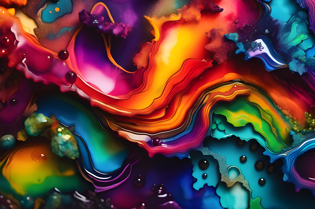 ArtStation - 50 Liquid Paint Backgrounds - Rainbow Colors Abstract ...