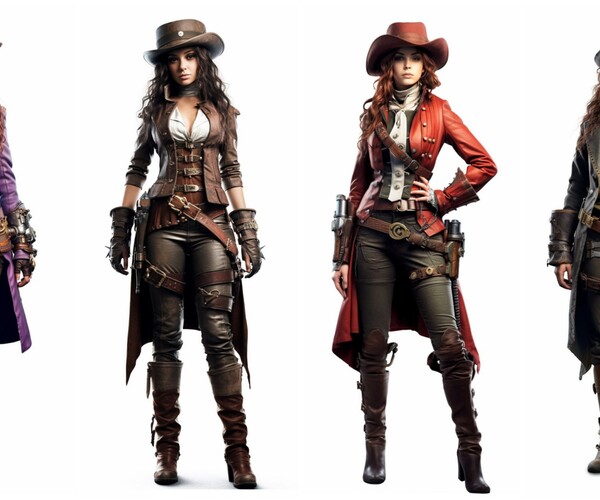 ArtStation - +210 Steampunk Female Character Concept (4k) | Artworks