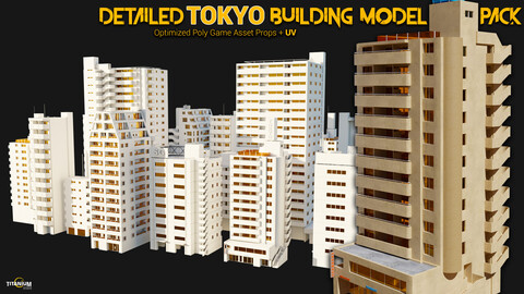High Detailed TOKYO City Building Model Pack + UV
