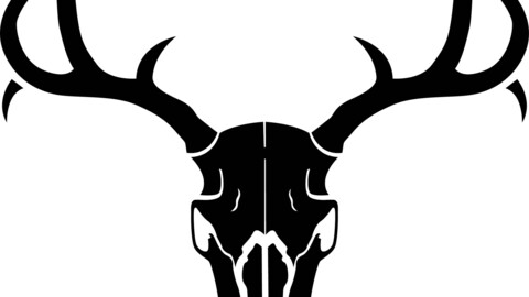 ArtStation - SKULL HORN VECTOR FILE Black white vector outline or line ...