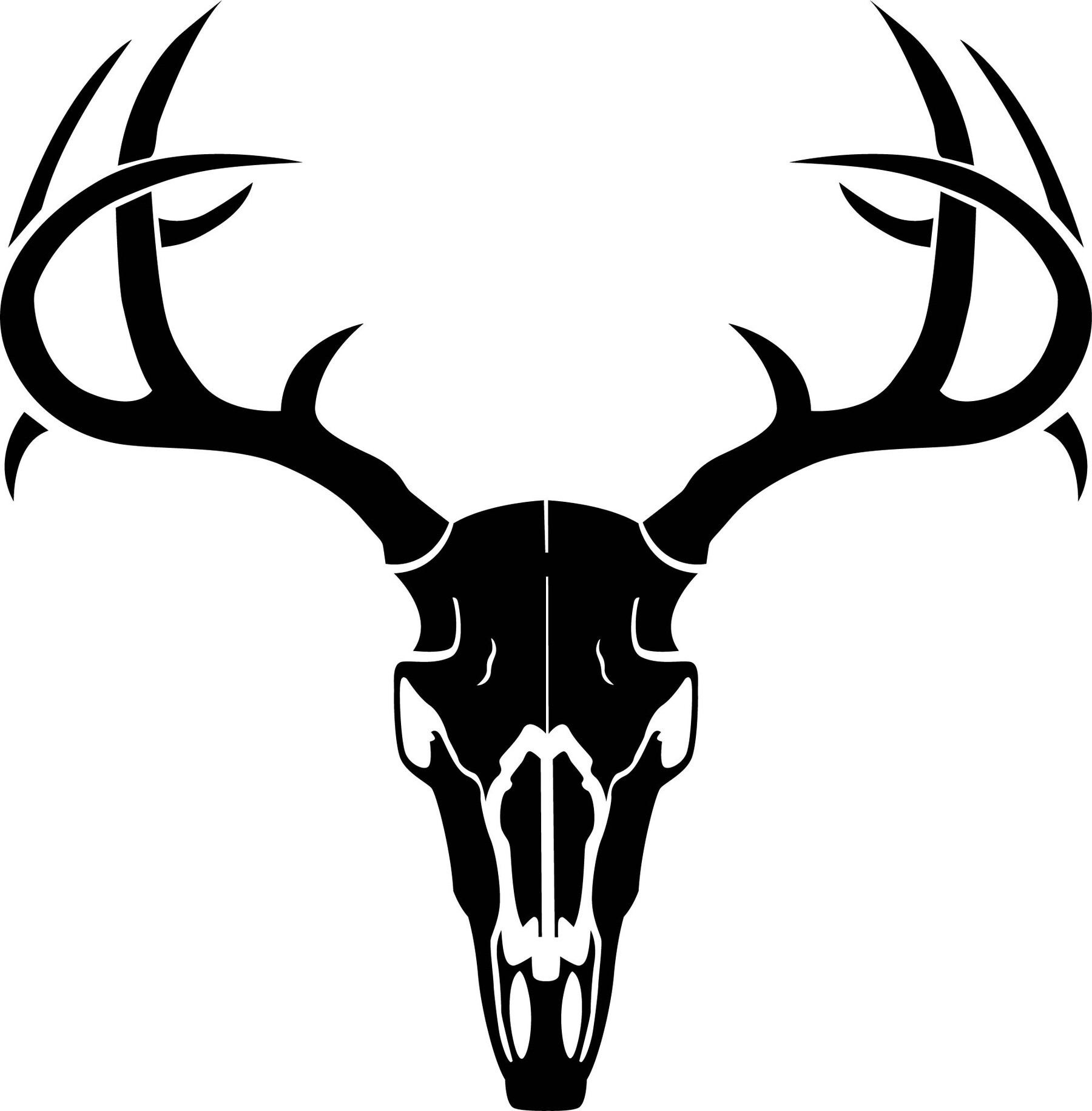 ArtStation - SKULL HORN VECTOR FILE Black white vector outline or line ...