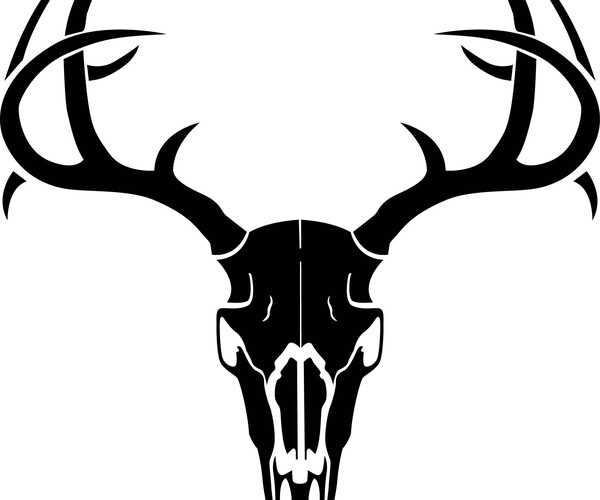 ArtStation - SKULL HORN VECTOR FILE Black white vector outline or line ...