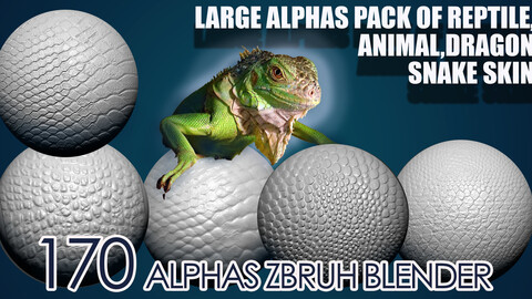 Large Alphas pack of Reptile, Animal, Dragon, Snake skin