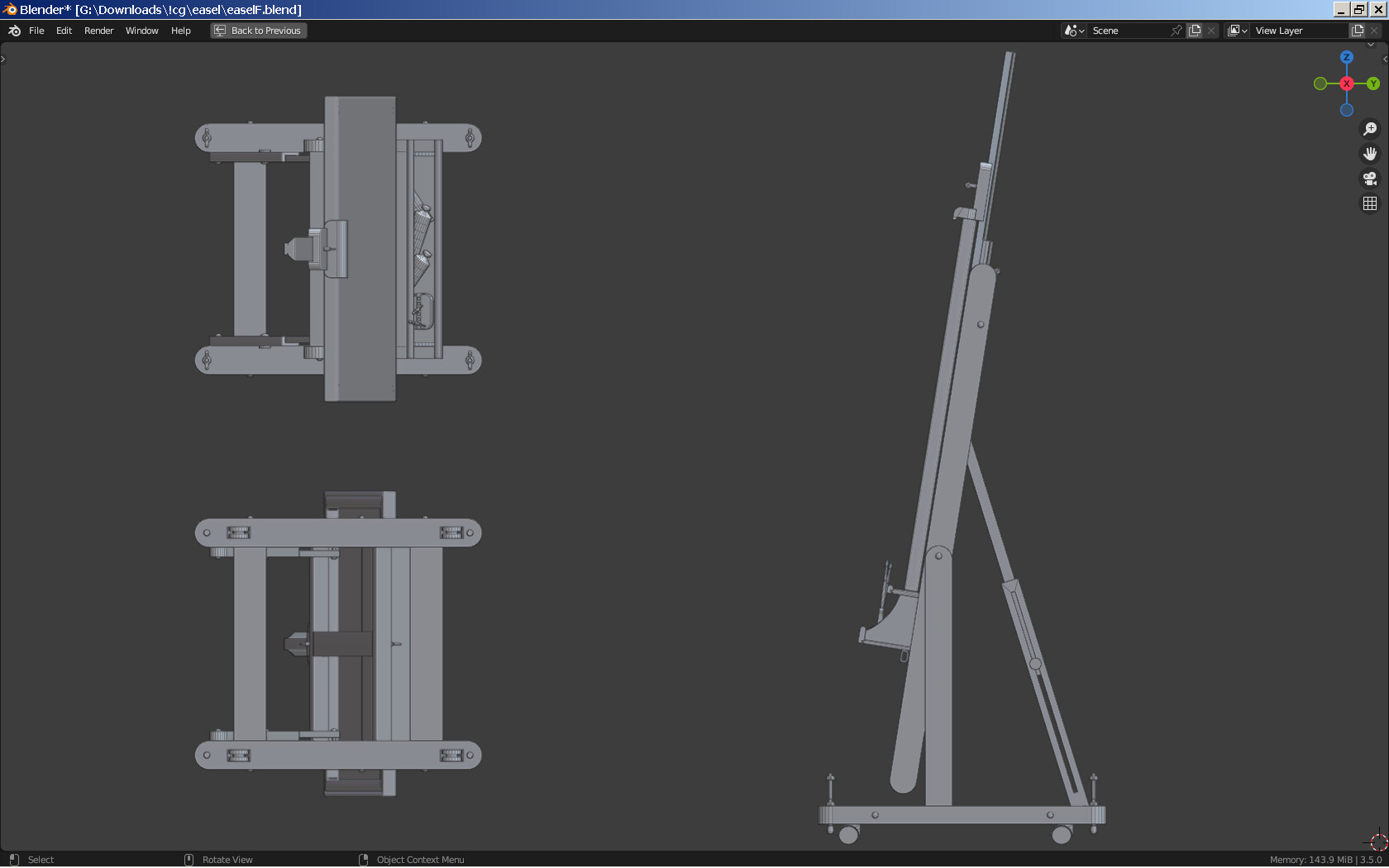 ArtStation - Artist set with easel