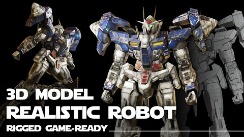 Reallistic OO GUNDAM  3d model (rigged,game-ready)