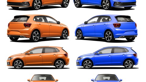 Vector Orange-Blue Car Collection