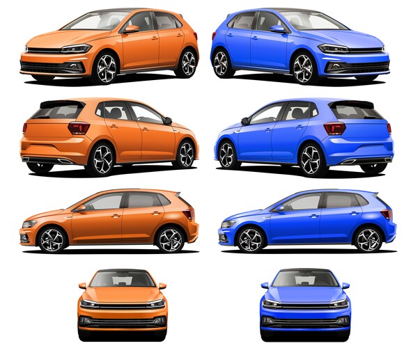 ArtStation - Vector Orange-Blue Car Collection | Artworks