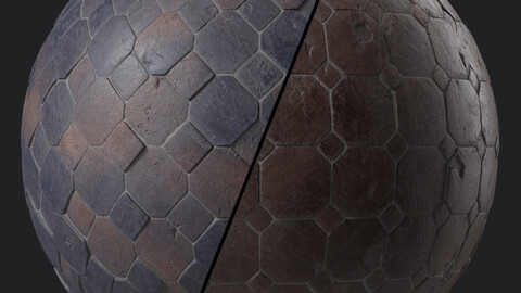 Pavement Materials 67- Stone Paving | Sbsar Pbr 4k Seamless