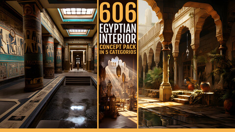 606 Egyptian Interior Concept pack in 5 Categories