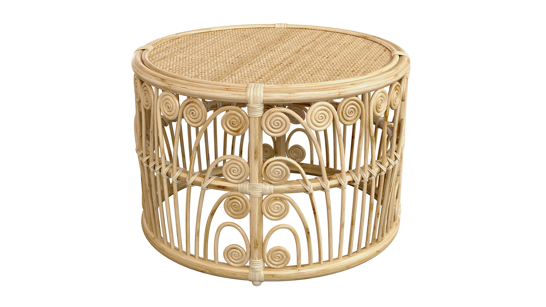 ArtStation - Bamboo Round table with rattan tabletop | Resources