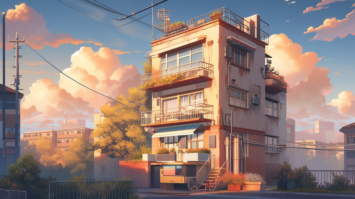 anime scenery house