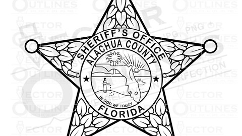 Alachua County svg Sheriff office Badge, sheriff star badge, vector file for, cnc router, laser engraving, laser cutting, cricut, cutting machine file, Florida, FL