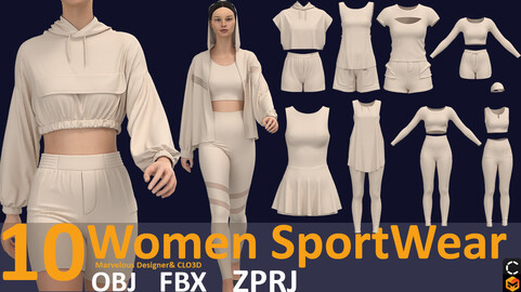 10 women's sportwear (VOL.01) Zprj, Obj, Fbx