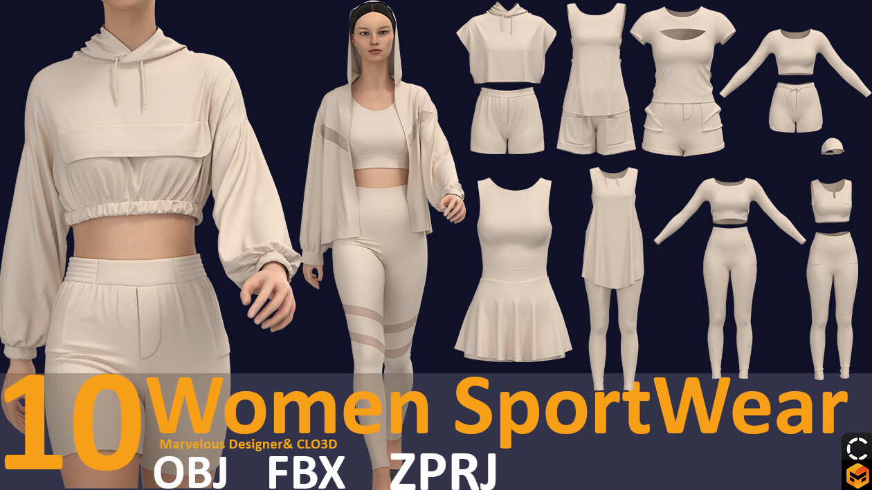 Sports Wear Running N1 27 CLO3D ZPRJ FBX OBJ MTL 3D 3D model