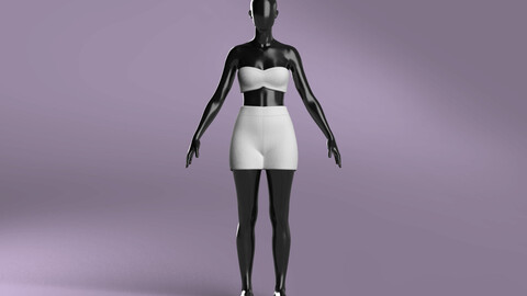 Woman Basic Set Modeling in Clo3D - Marvelous Designer