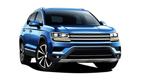 Blue Vector SUV Car