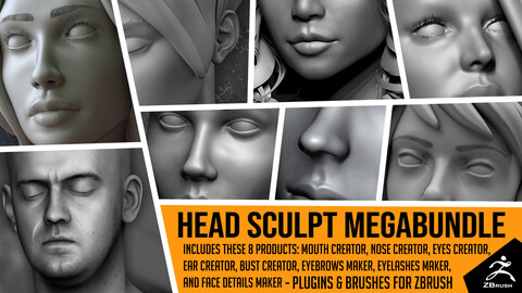 Head Sculpt Megabundle for ZBrush