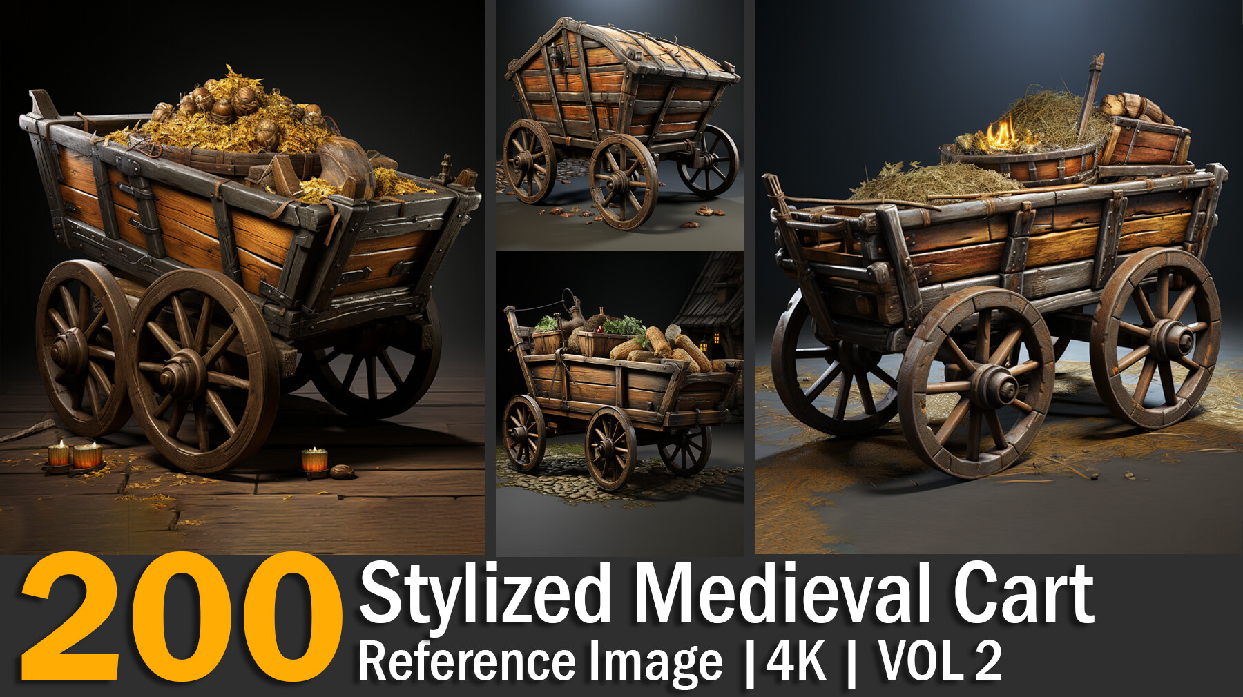 ArtStation - Stylized Medieval Cart | Reference Images | 4K | VOL 2 ...