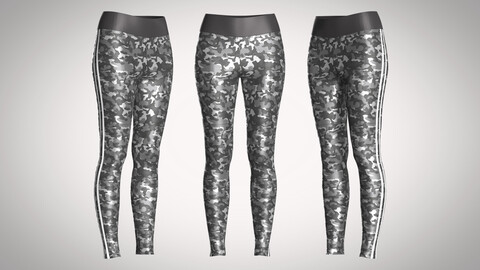 Girls Sports Leggings-Camo Printed