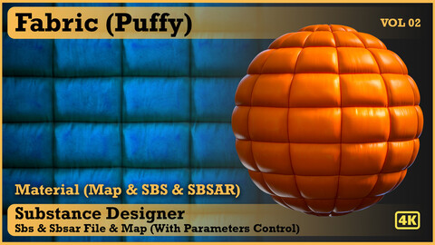 Fabric material (Puffy) - VOL 02 - Maps & SBS & Sbsar