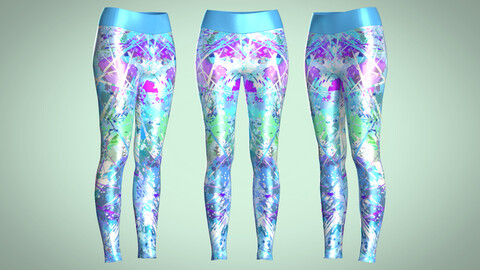 Girls Sports Leggings-Sporty Print